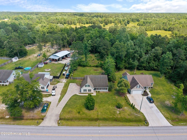 301 Haws Run Rd, Jacksonville, NC 28540 - aerial overview of property's location with a heavily wooded area