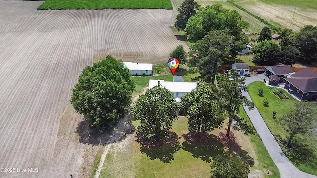 257 Evans-Bass Rd, Edenton, NC 27932 - aerial view of property and surrounding area featuring rural landscape and rows of crops