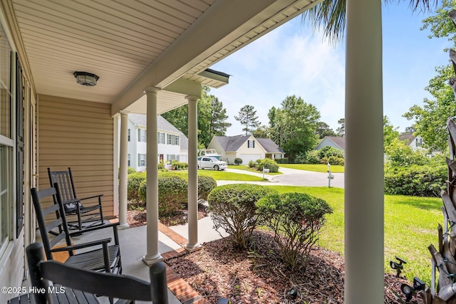 100 Hedingham Ct, Wilmington, NC 28412 - porch with a residential view and a yard