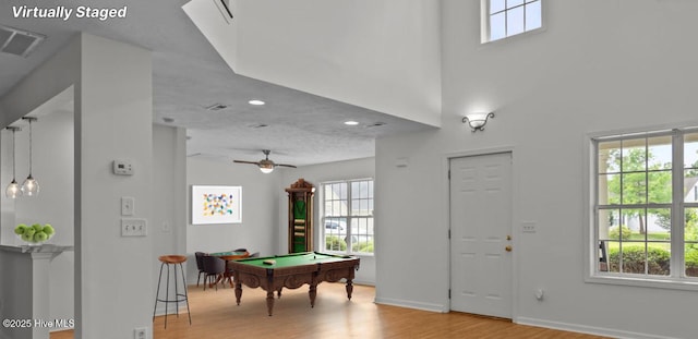 100 Hedingham Ct, Wilmington, NC 28412 - game room with pool table, wood finished floors, plenty of natural light, baseboards, and recessed lighting