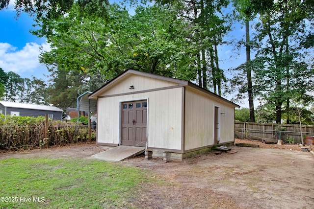 287 Perkins Rd, Goldsboro, NC 27530 - view of shed with a fenced backyard