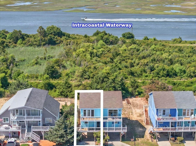 256 Brunswick Ave W Unit A, Holden Beach, NC 28462 - aerial view of property and surrounding area with a forest