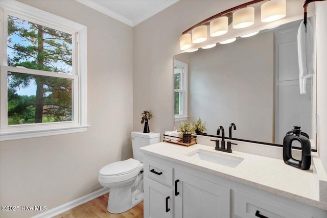 103 Sawgrass Pl, Goldsboro, NC 27534 - bathroom with vanity, crown molding, and wood finished floors