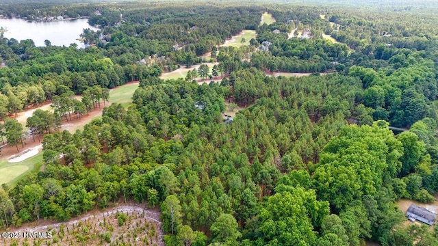 549 Lucas Rd, West End, NC 27376 - bird's eye view of a heavily wooded area and a nearby body of water