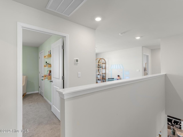 159 Legare St Lot 250, Wilmington, NC 28411 - hallway featuring carpet, an upstairs landing, recessed lighting, and baseboards