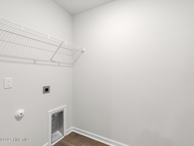 159 Legare St Lot 250, Wilmington, NC 28411 - laundry room featuring electric dryer hookup, baseboards, and dark wood-style floors