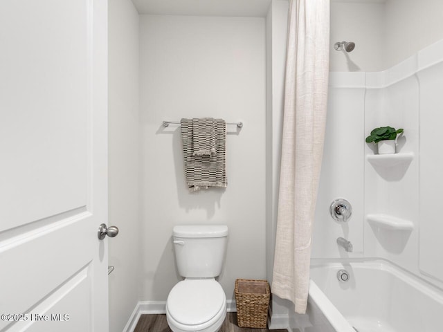 159 Legare St Lot 250, Wilmington, NC 28411 - full bath featuring shower / tub combo, toilet, baseboards, and wood finished floors