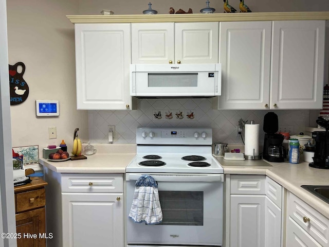 5707 Mossberg Ct, Wilmington, NC 28405 - kitchen with white appliances, backsplash, and light countertops