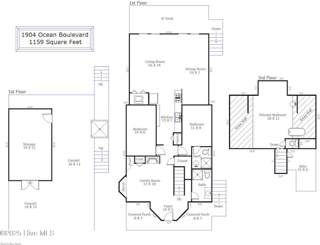 1904 Ocean Blvd, Topsail Beach, NC 28445 - property floor plan