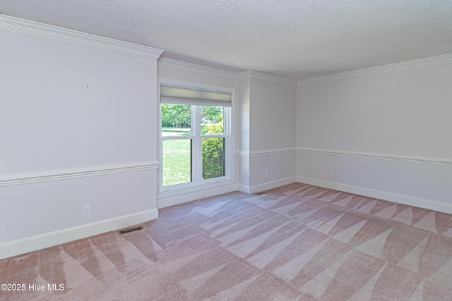 102 Plantation Rd, Goldsboro, NC 27530 - carpeted spare room with a textured ceiling, baseboards, and ornamental molding