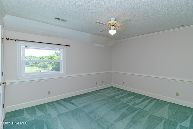 102 Plantation Rd, Goldsboro, NC 27530 - carpeted spare room featuring ceiling fan, a textured ceiling, and baseboards