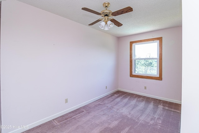 102 Plantation Rd, Goldsboro, NC 27530 - carpeted spare room featuring ceiling fan, baseboards, and a textured ceiling