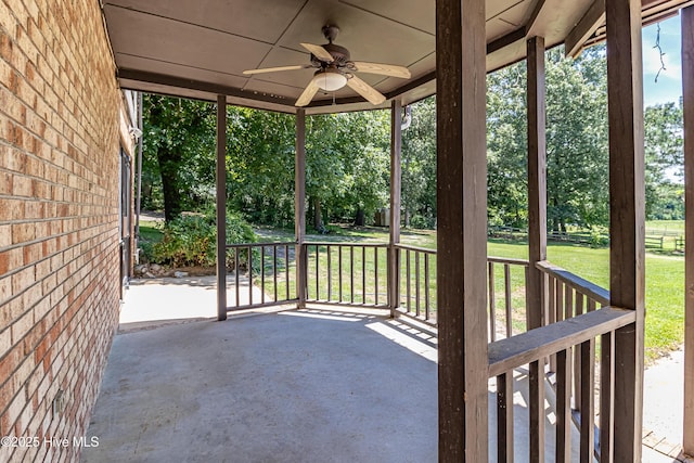 102 Plantation Rd, Goldsboro, NC 27530 - view of patio / terrace featuring ceiling fan and view of scattered trees