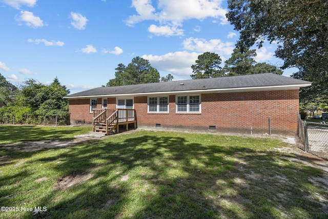 5137 Carr, Grifton, NC 28530 - back of house featuring crawl space and brick siding