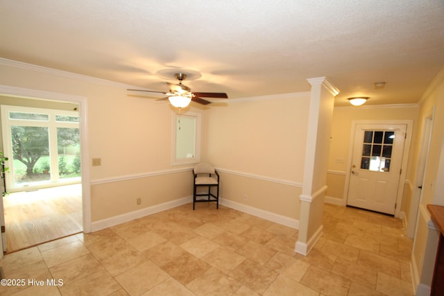 1317 Worthington Ln, Greenville, NC 27858 - unfurnished room featuring crown molding and a ceiling fan