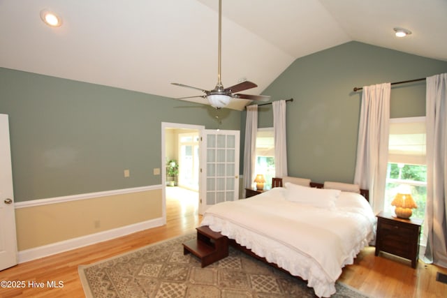 1317 Worthington Ln, Greenville, NC 27858 - bedroom featuring lofted ceiling, wood finished floors, and a ceiling fan