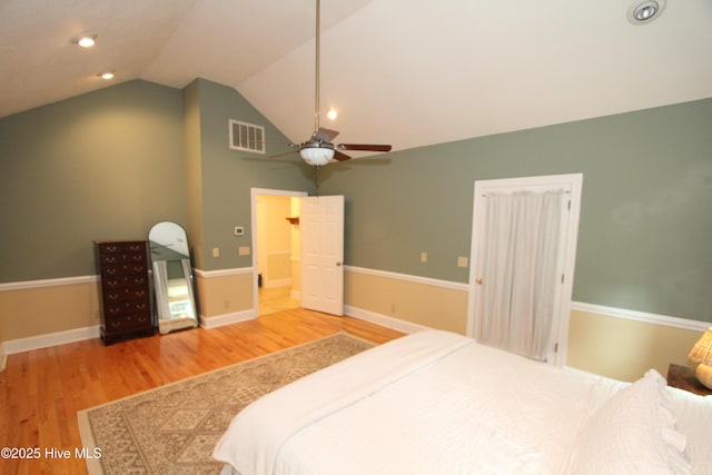1317 Worthington Ln, Greenville, NC 27858 - bedroom with wood finished floors, lofted ceiling, ceiling fan, and recessed lighting