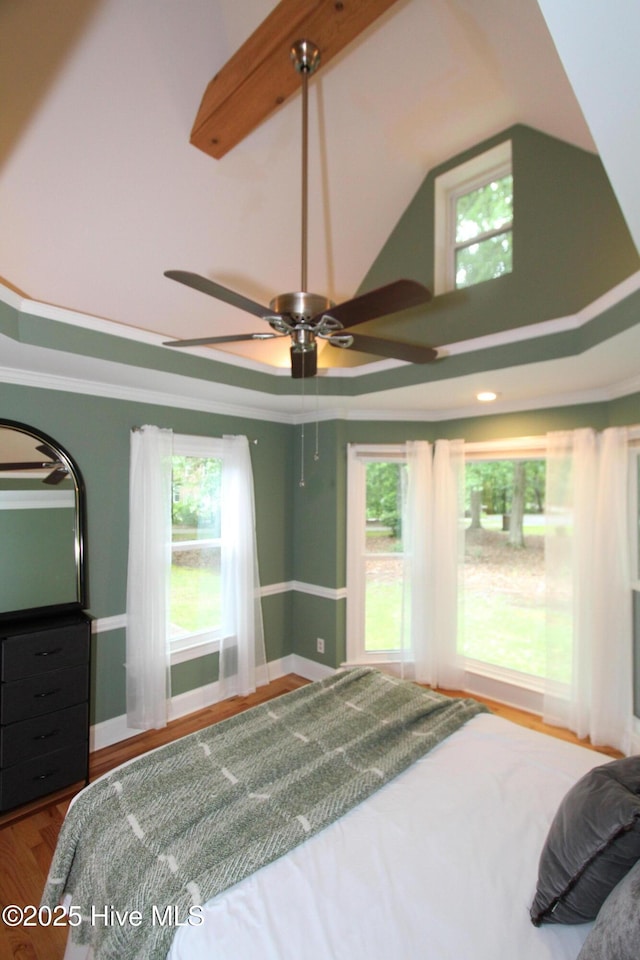 1317 Worthington Ln, Greenville, NC 27858 - bedroom with multiple windows, wood finished floors, and crown molding