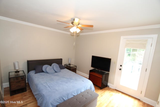 1317 Worthington Ln, Greenville, NC 27858 - bedroom with ornamental molding, light wood-type flooring, and ceiling fan