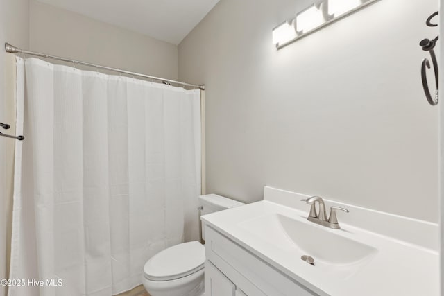 8807 Sawmill Creek Ln, Wilmington, NC 28411 - bathroom featuring toilet, vanity, and a shower with curtain
