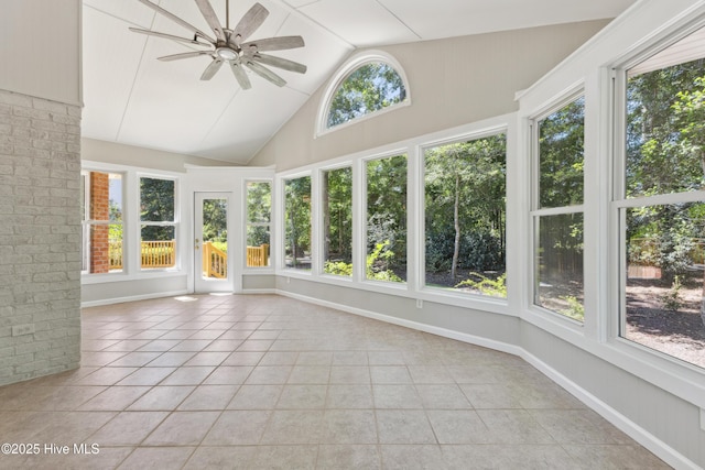 8807 Sawmill Creek Ln, Wilmington, NC 28411 - unfurnished sunroom with tile patterned flooring and lofted ceiling