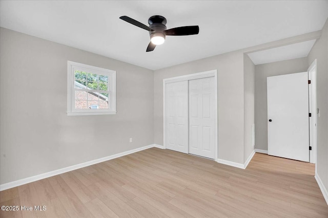 3417 Chalmers Dr, Wilmington, NC 28409 - unfurnished bedroom with light wood finished floors, baseboards, and a closet