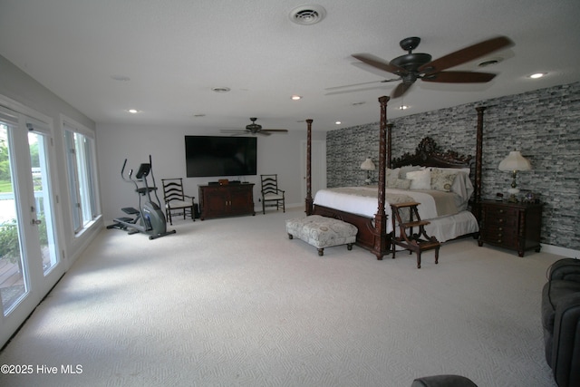 141 N River Rd, Plymouth, NC 27962 - carpeted bedroom featuring access to outside and recessed lighting