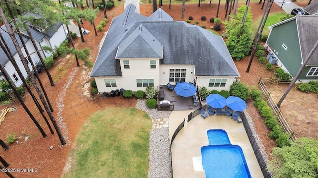 42 Spearhead Dr, Whispering Pines, NC 28327 - aerial view of property and surrounding area featuring a pool area