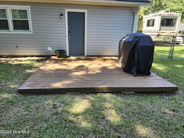 1108 Plymouth Dr, New Bern, NC 28562 - wooden terrace with a grill