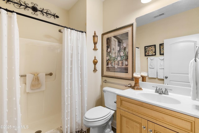 770 Creekway Cir SE, Bolivia, NC 28422 - bathroom featuring toilet, vanity, and a shower stall