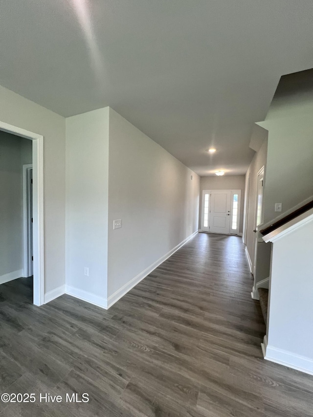 5022 Holly Hill Ct, Battleboro, NC 27809 - entrance foyer with baseboards and dark wood-style flooring