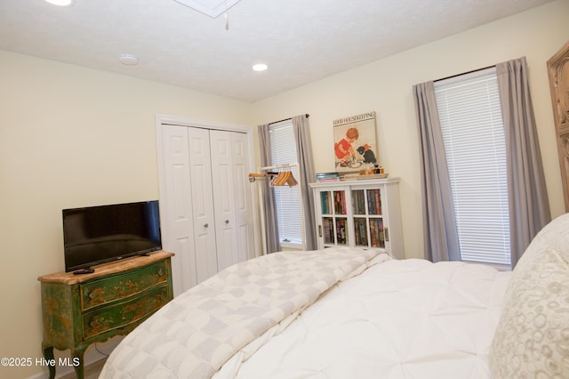 940 Linden Rd Unit 19, Pinehurst, NC 28374 - bedroom featuring recessed lighting, a closet, and attic access