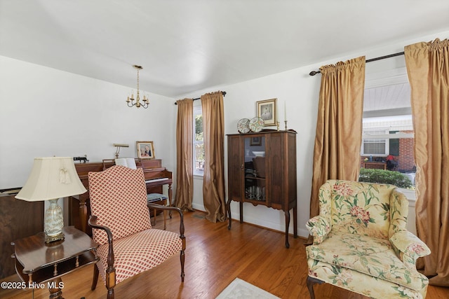 1606 Palm St, Goldsboro, NC 27530 - living room with a chandelier and wood finished floors