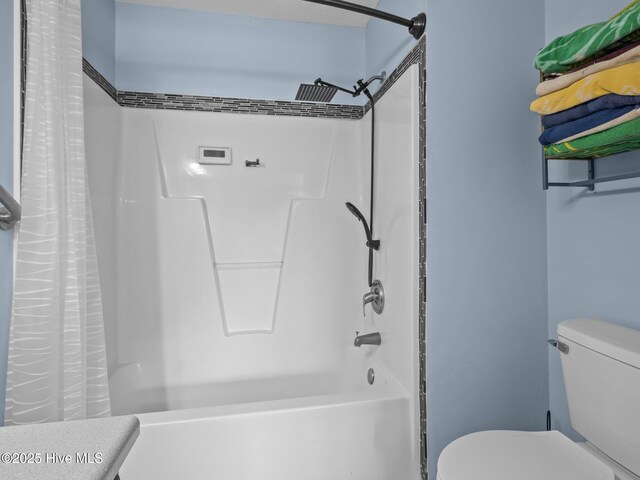 329 Buckhead Rd, Hubert, NC 28539 - bathroom featuring shower / bath combination with curtain and toilet