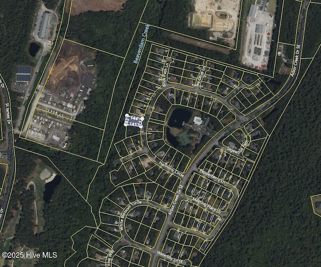 3856 Harmony Cir, Southport, NC 28461 - aerial view of property's location featuring property parcel outlined