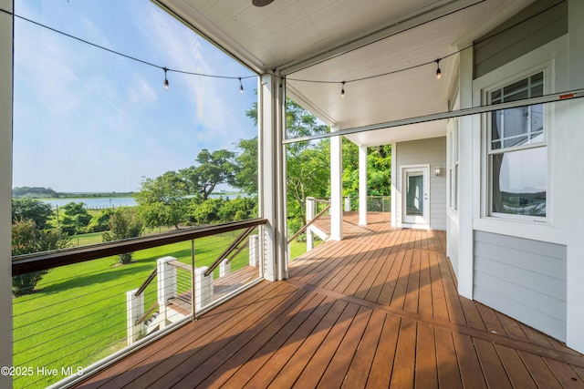1911 Middle Sound Loop Rd, Wilmington, NC 28411 - deck with a water view and a lawn