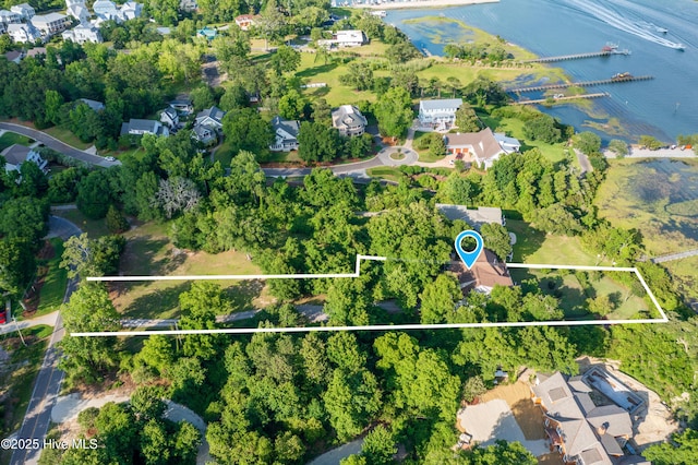1911 Middle Sound Loop Rd, Wilmington, NC 28411 - aerial view of property and surrounding area with a nearby body of water and property boundaries highlighted