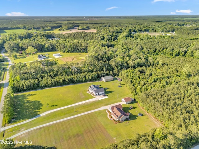 418 Grants Creek Rd, Jacksonville, NC 28546 - aerial view of property and surrounding area featuring a forest and rural landscape
