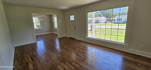 107 Carolina Ave, Clinton, NC 28328 - foyer featuring healthy amount of natural light and dark wood finished floors