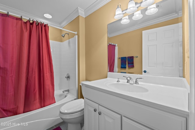 118 Douglas Dr, West End, NC 27376 - full bath with ornamental molding, vanity, and shower / bath combo with shower curtain