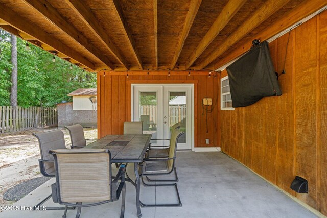 1428 Forest Hill Dr, Leland, NC 28451 - view of patio featuring french doors and outdoor dining area