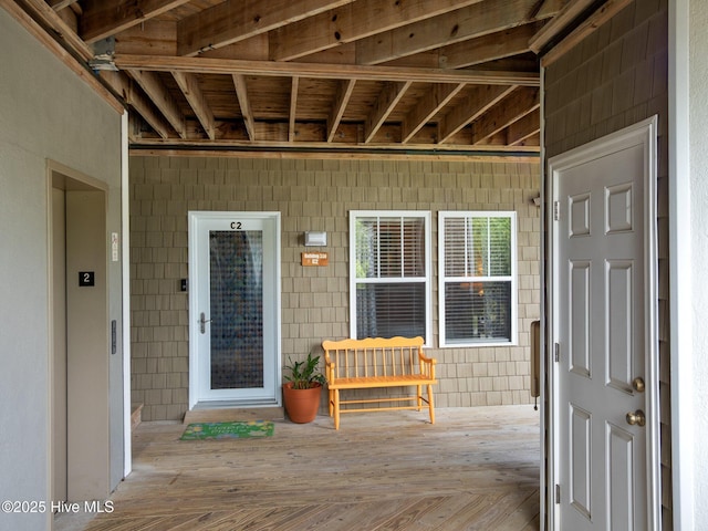 300 Lighthouse Ln Unit C2, Cedar Point, NC 28584 - property entrance with a porch and elevator