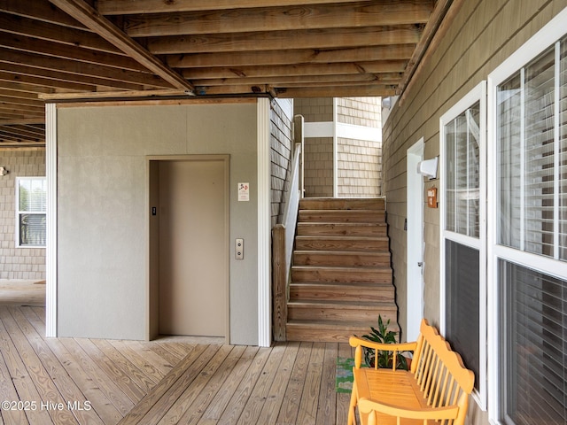 300 Lighthouse Ln Unit C2, Cedar Point, NC 28584 - wooden terrace featuring elevator