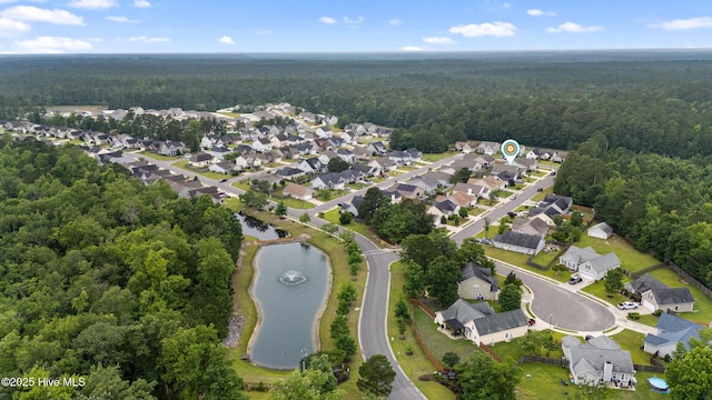 849 Rolling Pines Loop Rd, Leland, NC 28451 - aerial view of property's location with a forest, nearby suburban area, and a large body of water