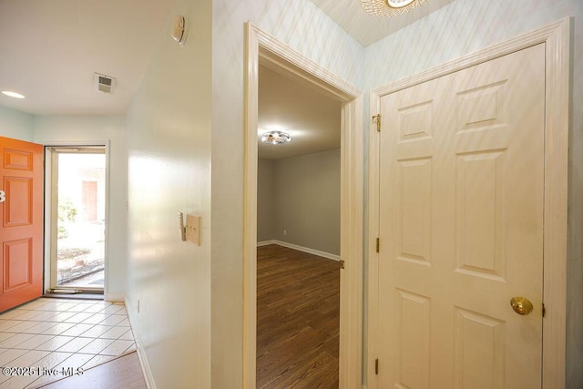 421 Commerce Ave Unit B, Morehead City, NC 28557 - foyer entrance featuring baseboards and light wood-style floors