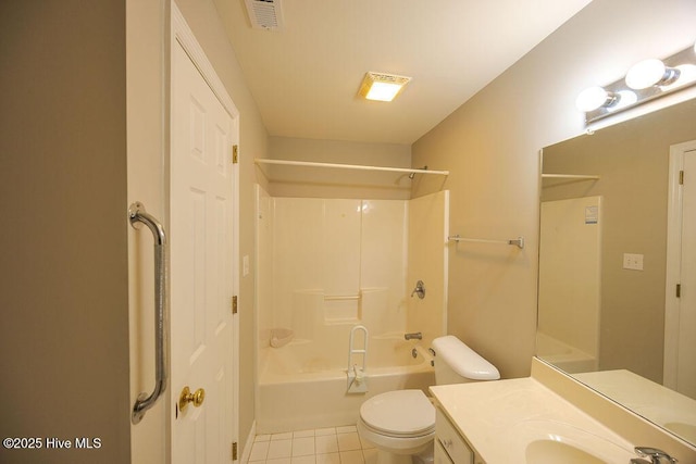 421 Commerce Ave Unit B, Morehead City, NC 28557 - bathroom with vanity, tile patterned floors, shower / tub combination, and toilet