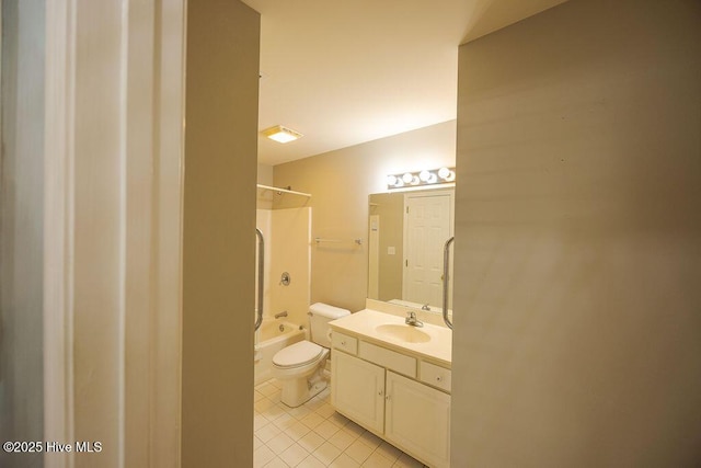 421 Commerce Ave Unit B, Morehead City, NC 28557 - full bathroom with vanity, tile patterned flooring, toilet, and  shower combination