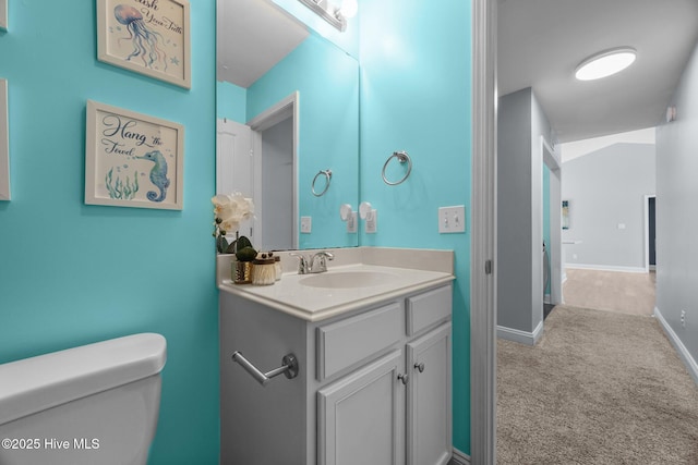1014 Ponderosa Pl, Jacksonville, NC 28546 - bathroom with vanity, toilet, and baseboards