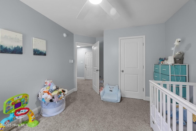 1014 Ponderosa Pl, Jacksonville, NC 28546 - bedroom featuring carpet flooring, baseboards, and a ceiling fan