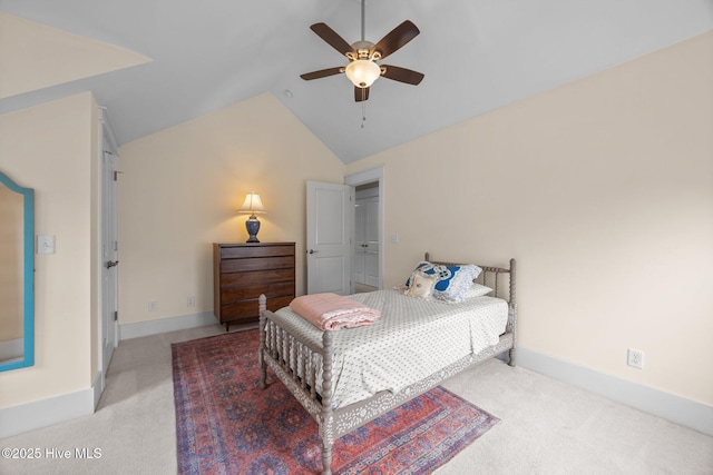137 Summerset Lndg, Hampstead, NC 28443 - carpeted bedroom with vaulted ceiling and a ceiling fan